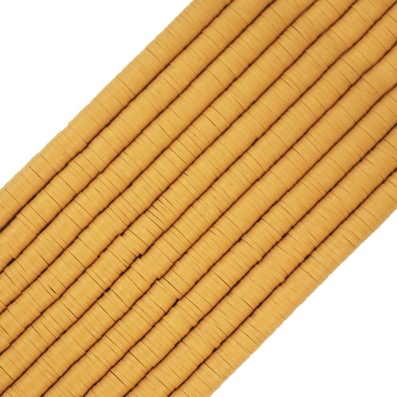 COIRIS 3400 Pcs Vinyl Heishi Beads Environmental Handmade Polymer Clay Spacer 6mm Disk Flat Beads for Surfer Chocker Necklace Bracelet Earrings Jewelry Making(RT-Khaki-6) - Image 1